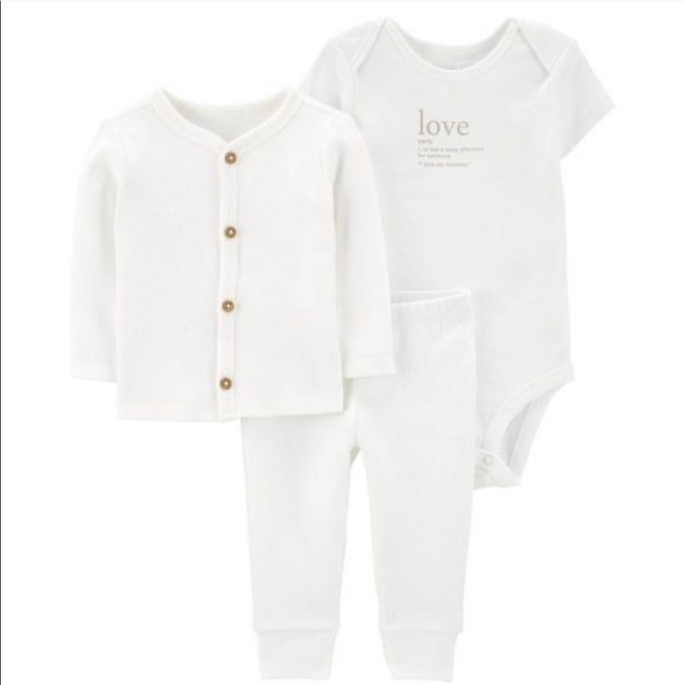 Carter’s 3-piece Little Cardigan set, white